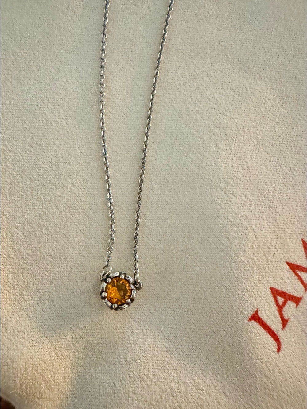 James Avery Sterling Silver Necklace with Citrine Stone - Yellow